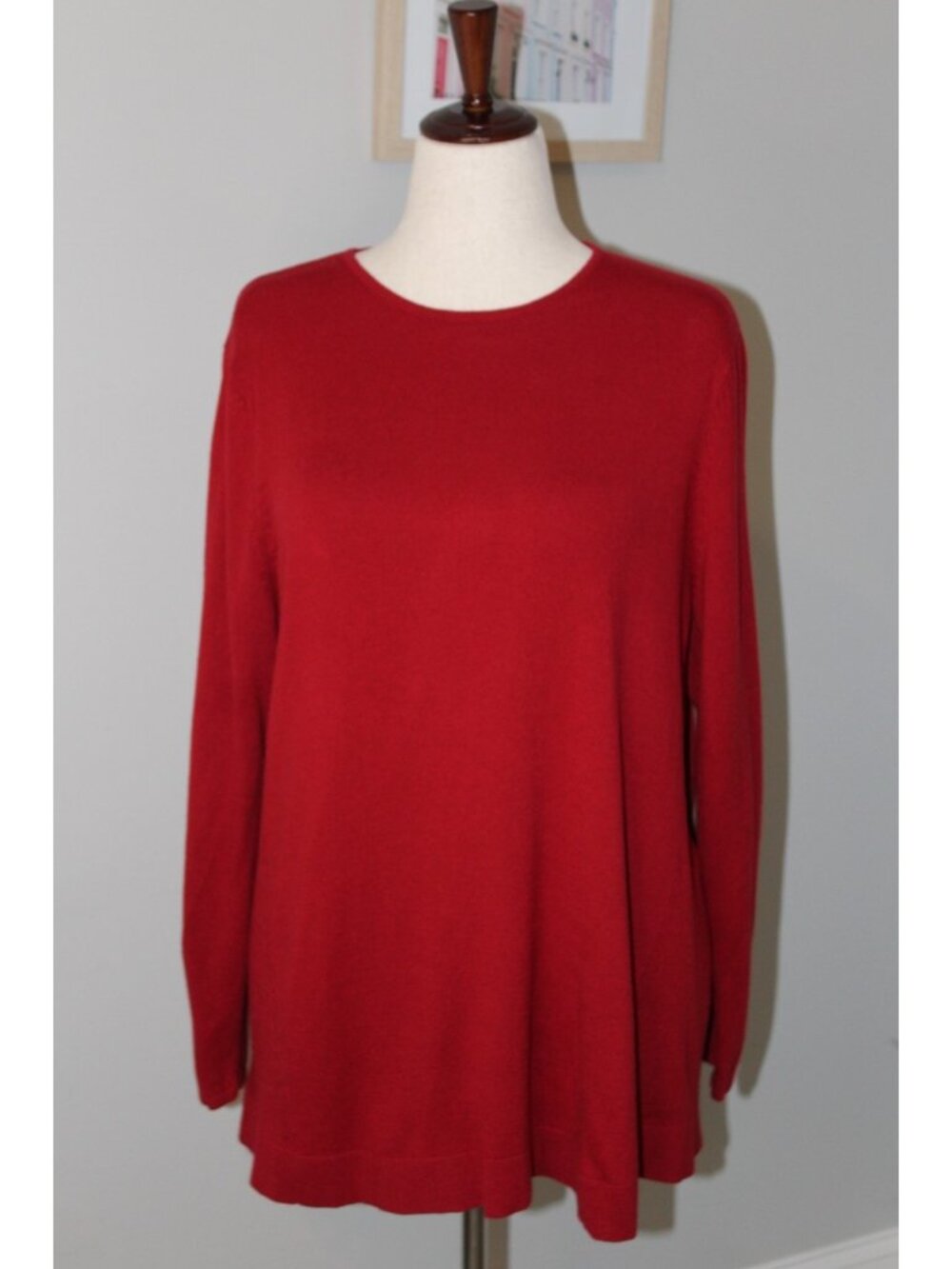 J. Jill Red Tunic Sweater Women’s XL – Classic Long Sleeve Knit Pullover